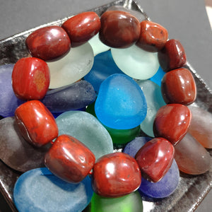 Certified A-Grade Natural Southern Sichuan Liangshan Waxi Ox Blood| Natural Raw Skin| 14-18mm Uneven Beads Bracelet SL380 - SL Precious